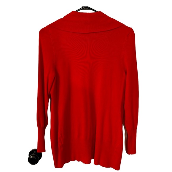 Long sleeve drape cardigan with wide collar. - Picture 2 of 4